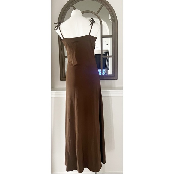 By Malene Birger Catania Tie Strap Midi Dress in Brown, Size L New w/Tag - Picture 4 of 7